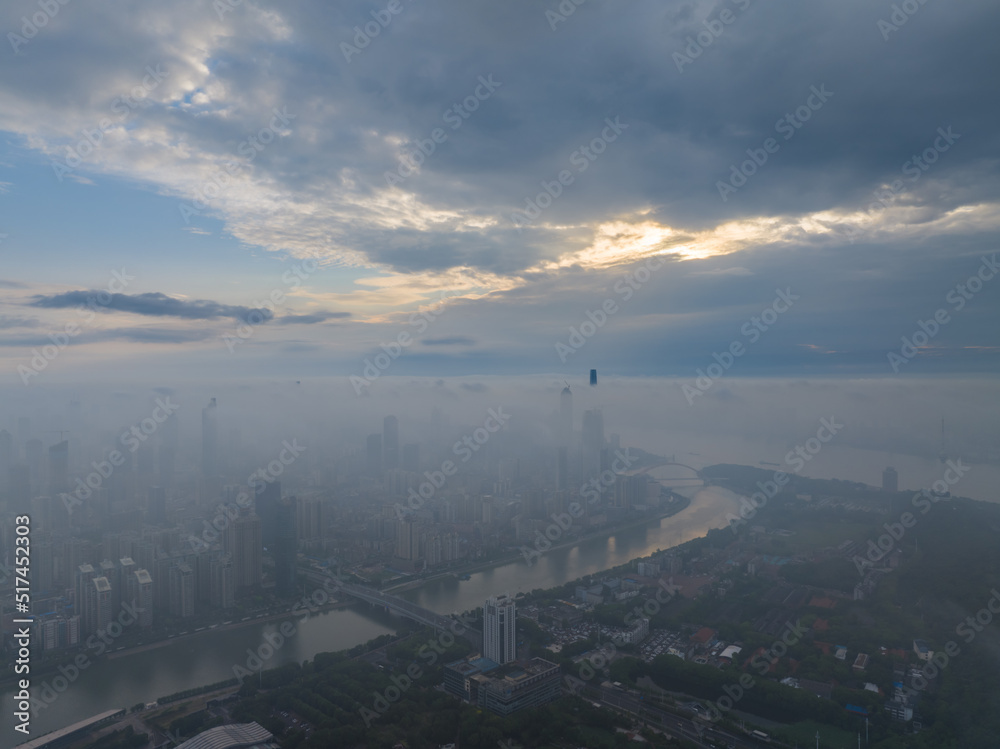Obraz premium Hubei Wuhan Summer Urban Skyline Aerial photography scenery