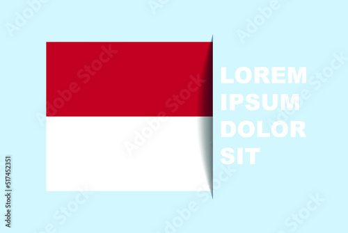 Free Download Half Indonesia flag vector with copy space, country flag with shadow style, horizontal slide effect, Indonesia icon design asset, text area, simple flat design - GFXLoad
