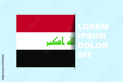 Half Iraq flag vector with copy space, country flag with shadow style, horizontal slide effect, Iraq icon design asset, text area, simple flat design Free Download Half Iraq flag vector with copy space, country flag with shadow style, horizontal slide effect, Iraq icon design asset, text area, simple flat design - GFXLoad