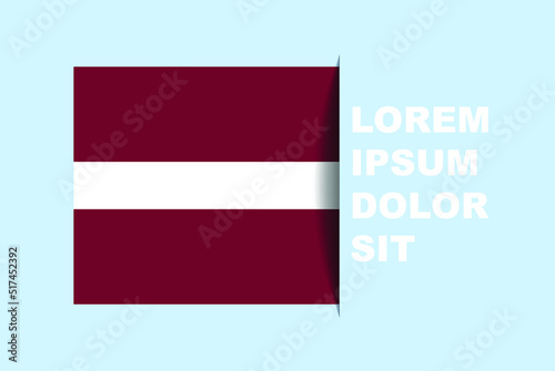 Free Download Half Latvia flag vector with copy space, country flag with shadow style, horizontal slide effect, Latvia icon design asset, text area, simple flat design - GFXLoad