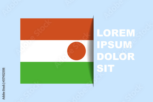 Free Download Half Nigeria flag vector with copy space, country flag with shadow style, horizontal slide effect, Nigeria icon design asset, text area, simple flat design - GFXLoad