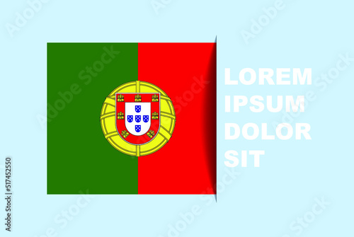 Half Portugal flag vector with copy space, country flag with shadow style, horizontal slide effect, Portugal icon design asset, text area, simple flat design Free Download Half Portugal flag vector with copy space, country flag with shadow style, horizontal slide effect, Portugal icon design asset, text area, simple flat design - GFXLoad
