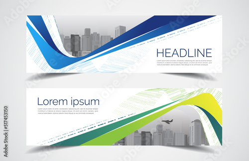 Set of modern design - Vector web banners design background or header templates, horizontal advertising business banner.	