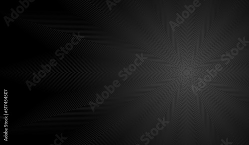 Abstract background pattern. Twenty-pointed star-shaped stripes in black and gray gradient. The radial illusion extends from the corner. Vector illustration.