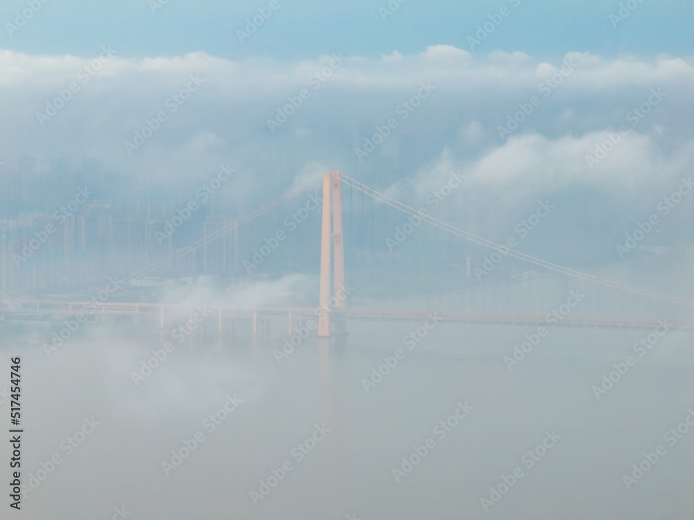 Wuhan Yangsigang Yangtze River Bridge Aerospace scenery