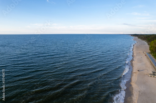 Polskie morze Bałtyk plaża z lotu ptaka