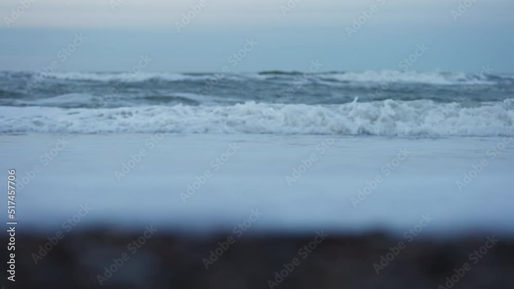 Sea Waves Are Crashing to the Shore. Seascape on an Overcast Day Sea Waves Are Crashing to the Shore. Seascape on an Overcast Day