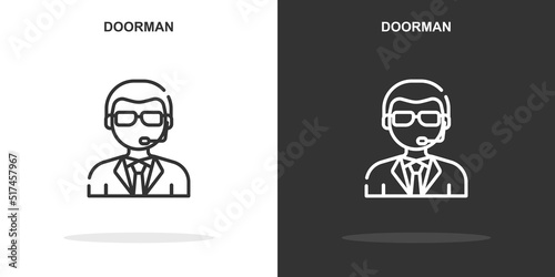doorman line icon. Simple outline style.doorman linear sign. Vector illustration isolated on white background. Editable stroke EPS 10