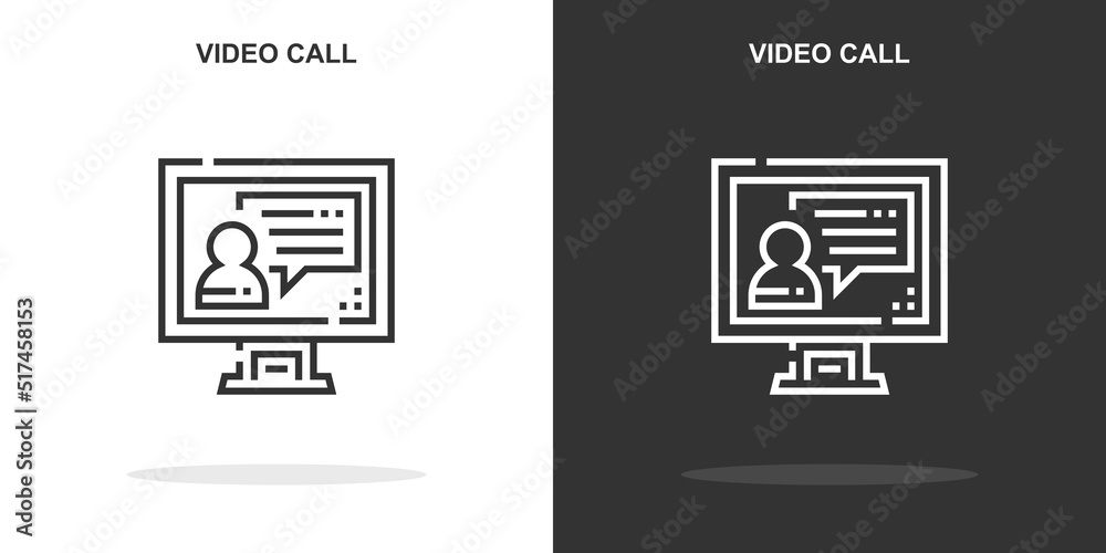 video call line icon. Simple outline style.video call linear sign. Vector illustration isolated on white background. Editable stroke EPS 10
