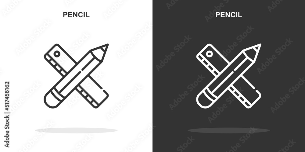 pencil line icon. Simple outline style.pencil linear sign. Vector illustration isolated on white background. Editable stroke EPS 10