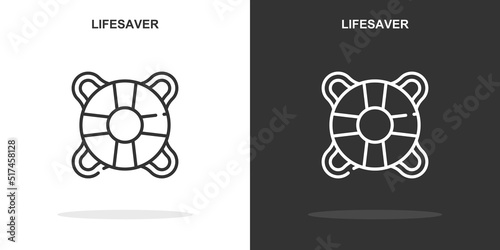 lifesaver line icon. Simple outline style.lifesaver linear sign. Vector illustration isolated on white background. Editable stroke EPS 10