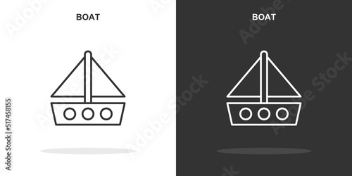 boat line icon. Simple outline style.boat linear sign. Vector illustration isolated on white background. Editable stroke EPS 10