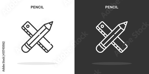 pencil line icon. Simple outline style.pencil linear sign. Vector illustration isolated on white background. Editable stroke EPS 10