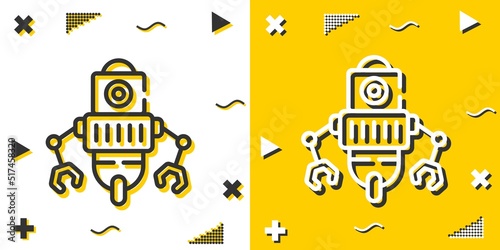 robot line icon. Simple outline style.robot linear sign. Vector illustration isolated on white background. Editable stroke EPS 10
