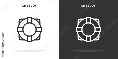 lifebuoy line icon. Simple outline style.lifebuoy linear sign. Vector illustration isolated on white background. Editable stroke EPS 10