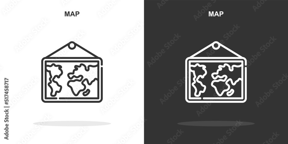 map line icon. Simple outline style.map linear sign. Vector illustration isolated on white background. Editable stroke EPS 10 map line icon. Simple outline style.map linear sign. Vector illustration isolated on white background. Editable stroke EPS 10