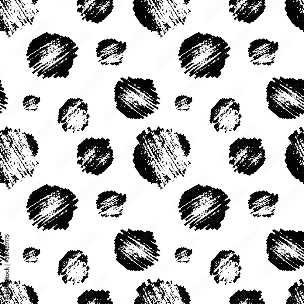 Fototapeta premium Vector Seamless Hand Drawn Scribble Pattern. Minimal Artistic Sketch Endless Print.