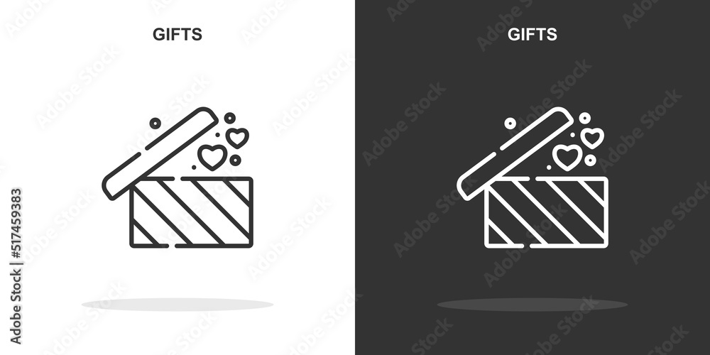 gifts line icon. Simple outline style.gifts linear sign. Vector illustration isolated on white background. Editable stroke EPS 10 gifts line icon. Simple outline style.gifts linear sign. Vector illustration isolated on white background. Editable stroke EPS 10