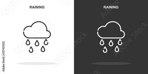 raining line icon. Simple outline style.raining linear sign. Vector illustration isolated on white background. Editable stroke EPS 10