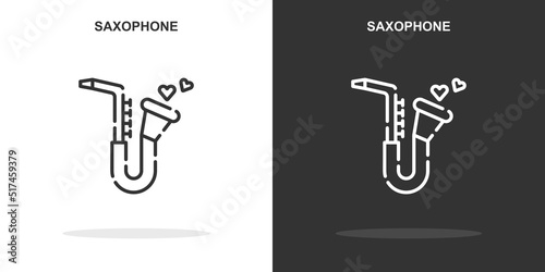 saxophone line icon. Simple outline style.saxophone linear sign. Vector illustration isolated on white background. Editable stroke EPS 10