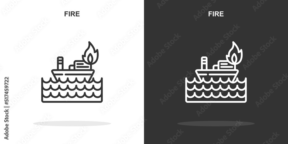 fire line icon. Simple outline style.fire linear sign. Vector illustration isolated on white background. Editable stroke EPS 10 fire line icon. Simple outline style.fire linear sign. Vector illustration isolated on white background. Editable stroke EPS 10