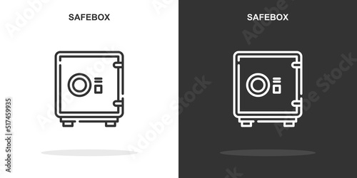 safebox line icon. Simple outline style.safebox linear sign. Vector illustration isolated on white background. Editable stroke EPS 10