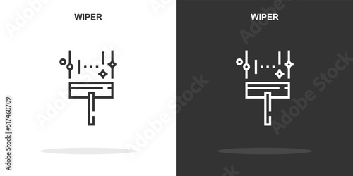 wiper line icon. Simple outline style.wiper linear sign. Vector illustration isolated on white background. Editable stroke EPS 10