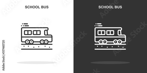 school bus line icon. Simple outline style.school bus linear sign. Vector illustration isolated on white background. Editable stroke EPS 10