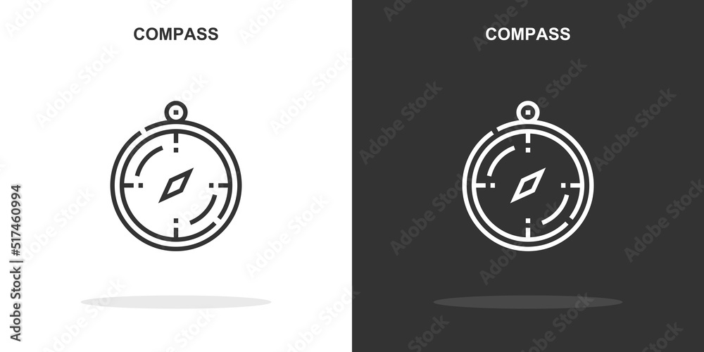 compass line icon. Simple outline style.compass linear sign. Vector illustration isolated on white background. Editable stroke EPS 10 compass line icon. Simple outline style.compass linear sign. Vector illustration isolated on white background. Editable stroke EPS 10