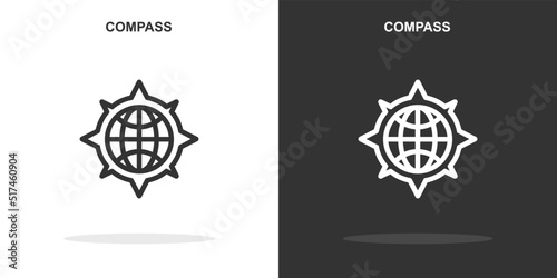 compass line icon. Simple outline style.compass linear sign. Vector illustration isolated on white background. Editable stroke EPS 10