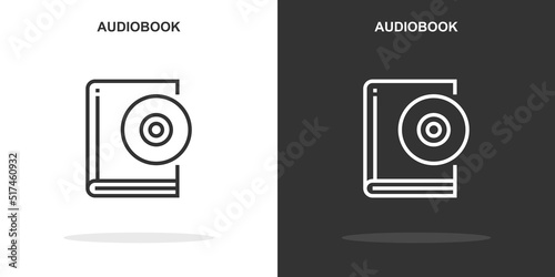 audiobook line icon. Simple outline style.audiobook linear sign. Vector illustration isolated on white background. Editable stroke EPS 10