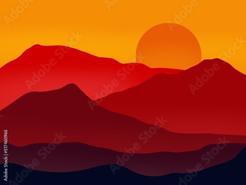 sunset over mountains