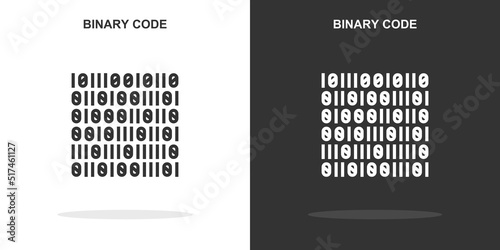 binary code line icon. Simple outline style.binary code linear sign. Vector illustration isolated on white background. Editable stroke EPS 10