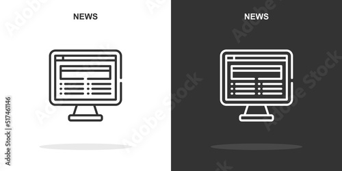 news line icon. Simple outline style.news linear sign. Vector illustration isolated on white background. Editable stroke EPS 10