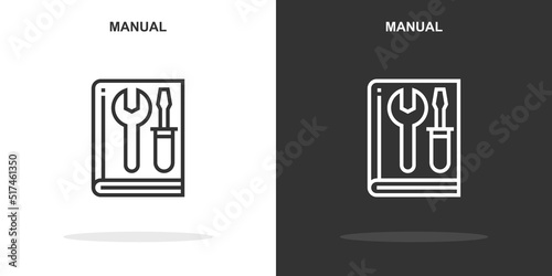 manual line icon. Simple outline style.manual linear sign. Vector illustration isolated on white background. Editable stroke EPS 10