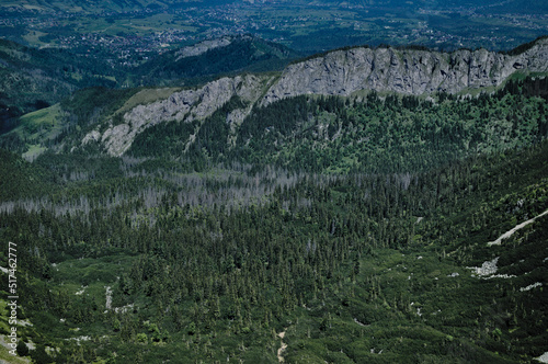 Stok górski, polskie góry, tatry, z widoku kolejki górskiej.