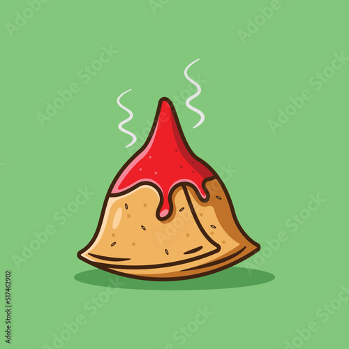 hot samosa vector illustration .