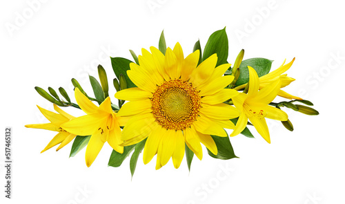 Yellow sunflower and lily f...