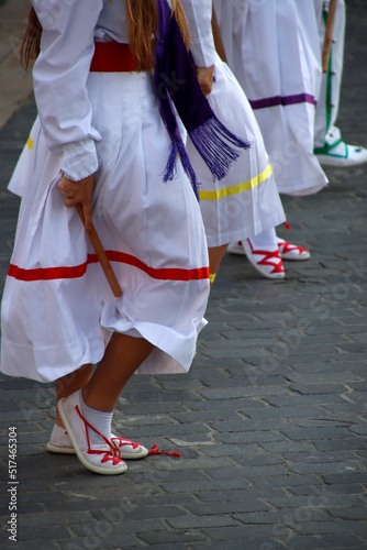 Traditional Basque dance in a street festival