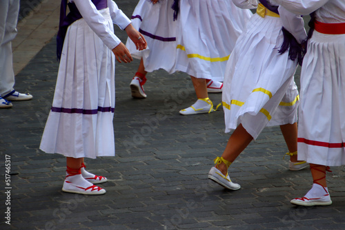 Traditional Basque dance in a street festival