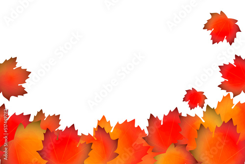 水彩で描いた秋の背景、葉、紅葉