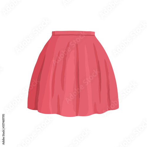 A red skirt for a girl. Clothes. Vector illustration.