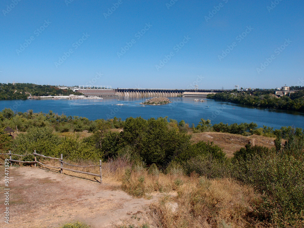 Beautiful view of the Dnipro river from Khortytsia island, Zaporizhzhia, Ukraine Beautiful view of the Dnipro river from Khortytsia island, Zaporizhzhia, Ukraine