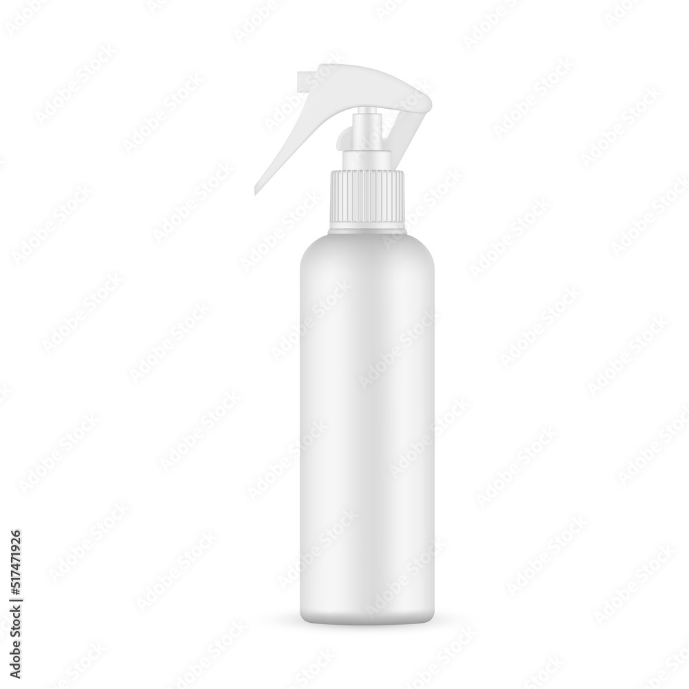 Blank Plastic Spray Bottle Mockup, Isolated on White Background. Vector ...
