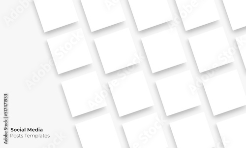 Blank Square Social Media Posts Templates for Bloggers or Brand Designs. Vector Illustration