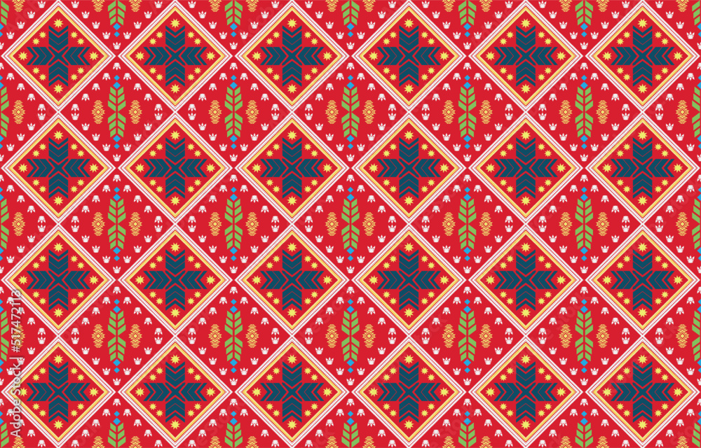 Geometric vector background with sacral tribal ethnic elements. Traditional triangles gypsy geometric forms sprites tribal themes apparel fabric tapestry print