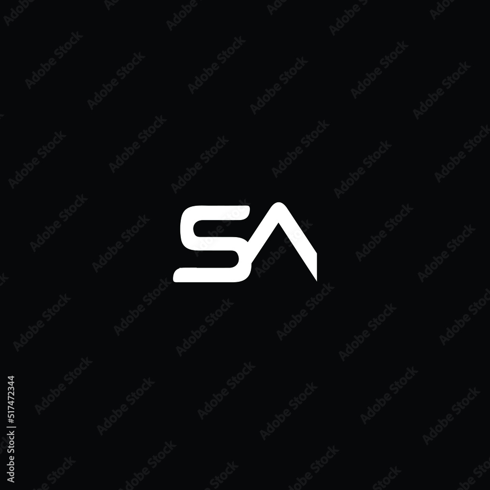 SA SA Logo Design, Creative Minimal Letter SA SA Monogram Stock Vector ...
