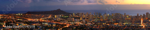 Honolulu City Lights Tantalus Lookout, Honolulu Hawaii Diamond Head in the background