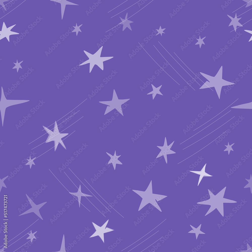 Seamless pattern with white stars vector illustration
