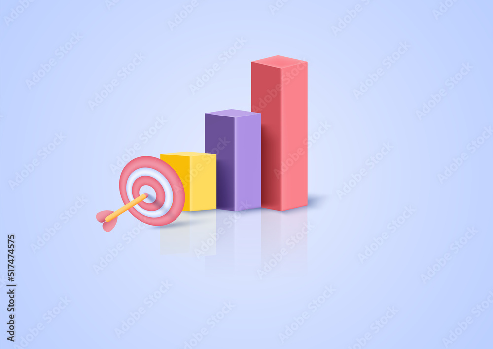 3D business target goals concept, success, investing marketing. 3d arrow targeting center on pastel background. Minimal cartoon icon. 3D business target goals concept, success, investing marketing. 3d arrow targeting center on pastel background. Minimal cartoon icon.